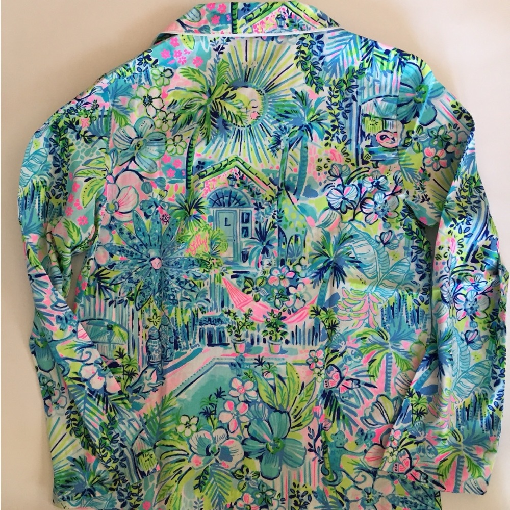 Lilly Pulitzer "Lilly's House" Pajama Top XXS NWT - Picture 2 of 4